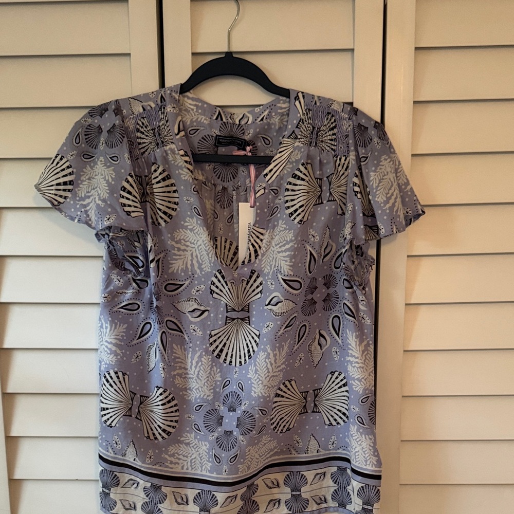Vineyard Vines🐳 Shell Rope Flutter Sleeve Blouse